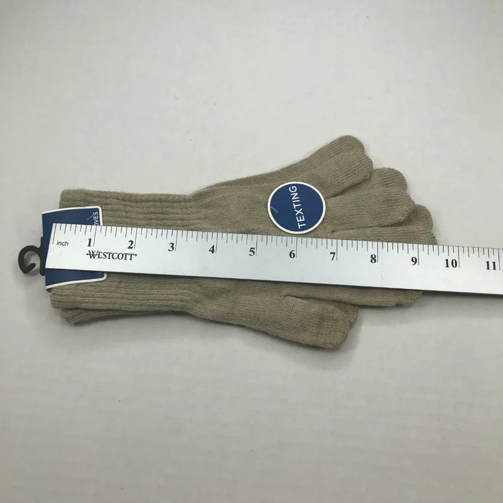 Winter Essentials Women's One Size Beige Texting Elongated Gloves New - Picture 8 of 8